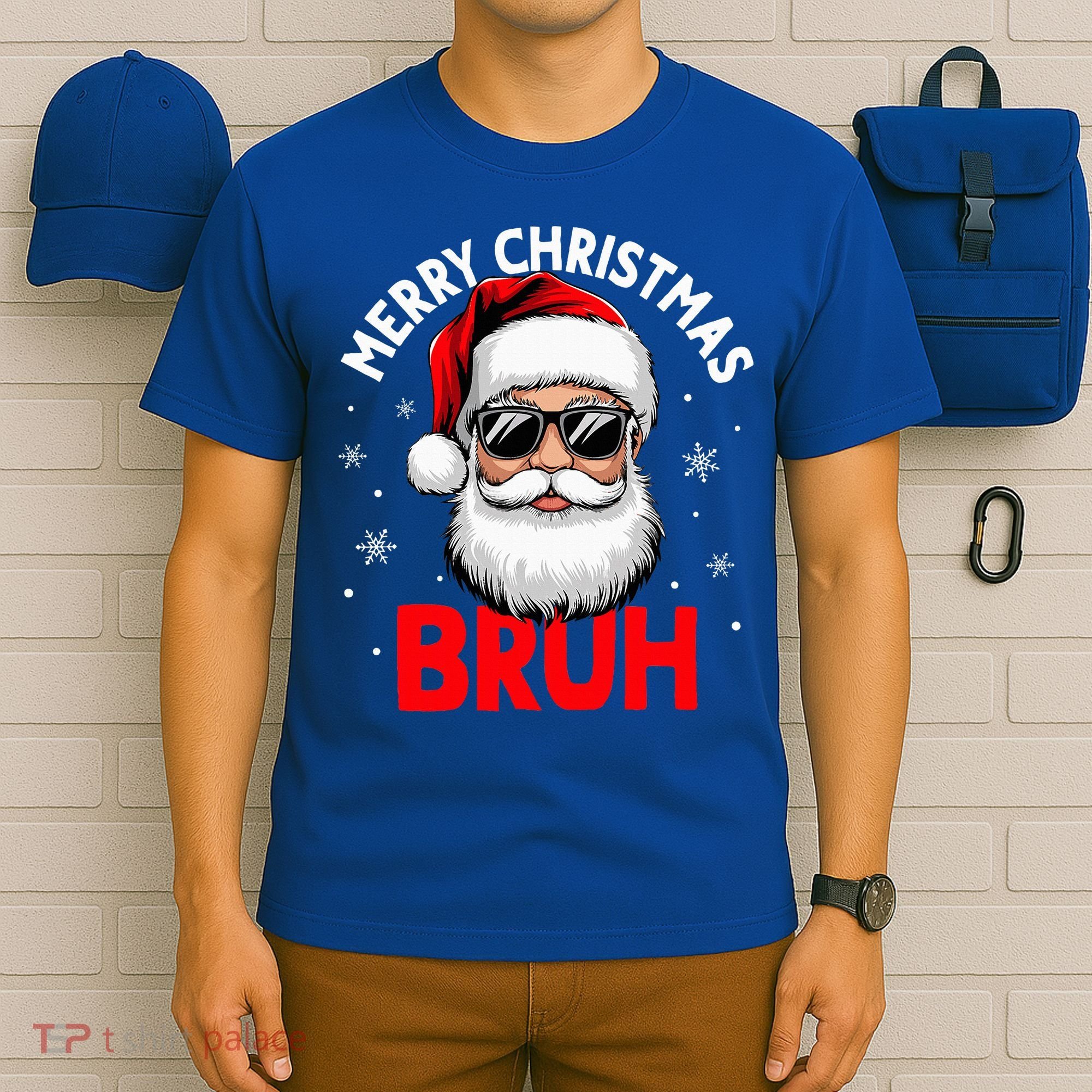 Merry Christmas Bruh Funny Santa Claus T-Shirt