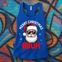 Merry Christmas Bruh Funny Santa Claus Women's Tank Top thumb 3