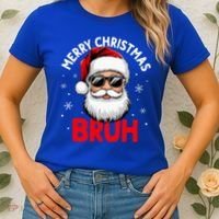 Merry Christmas Bruh Funny Santa Claus Women's T-Shirt thumb 2