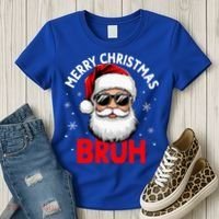 Merry Christmas Bruh Funny Santa Claus Women's T-Shirt thumb 3