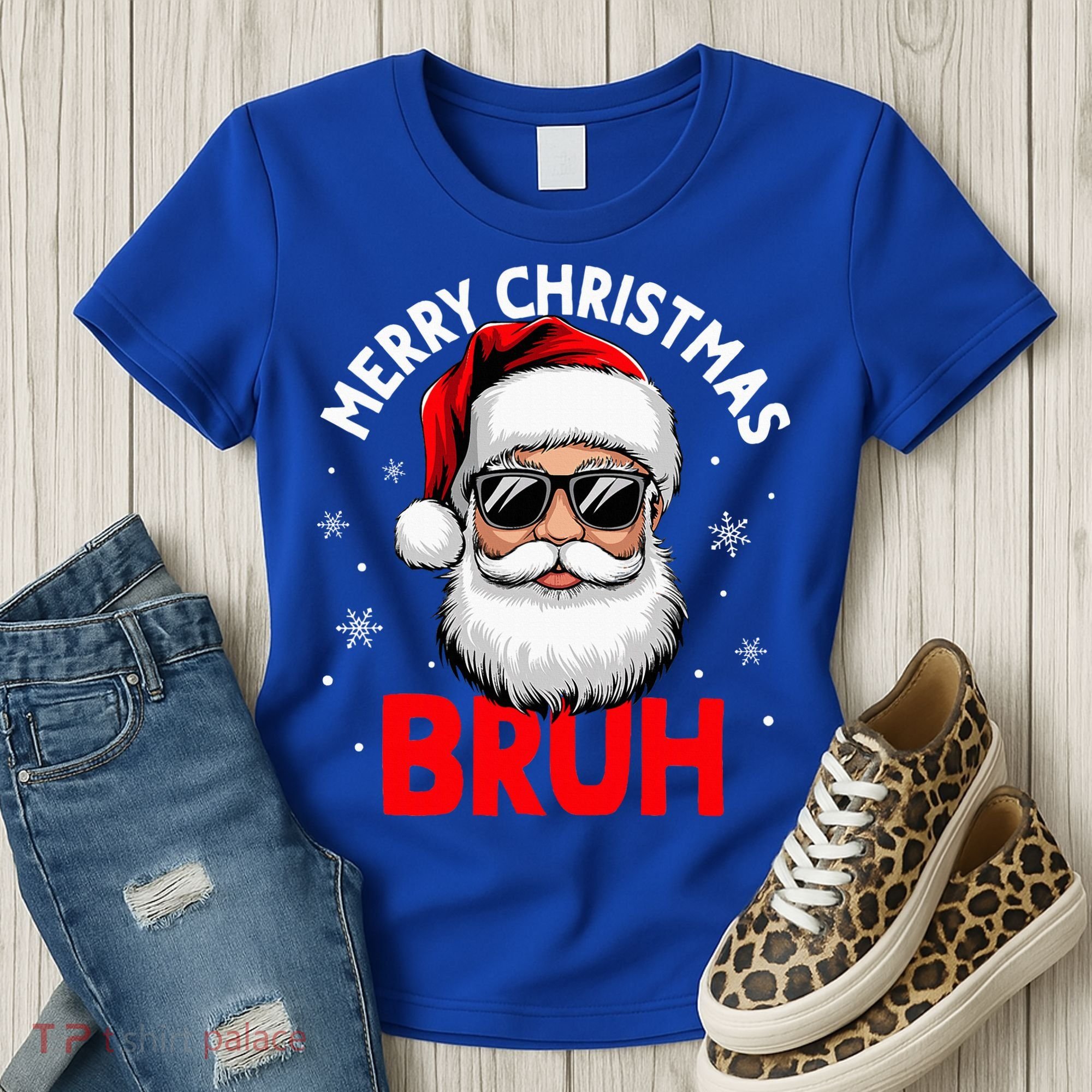Merry Christmas Bruh Funny Santa Claus Women's T-Shirt