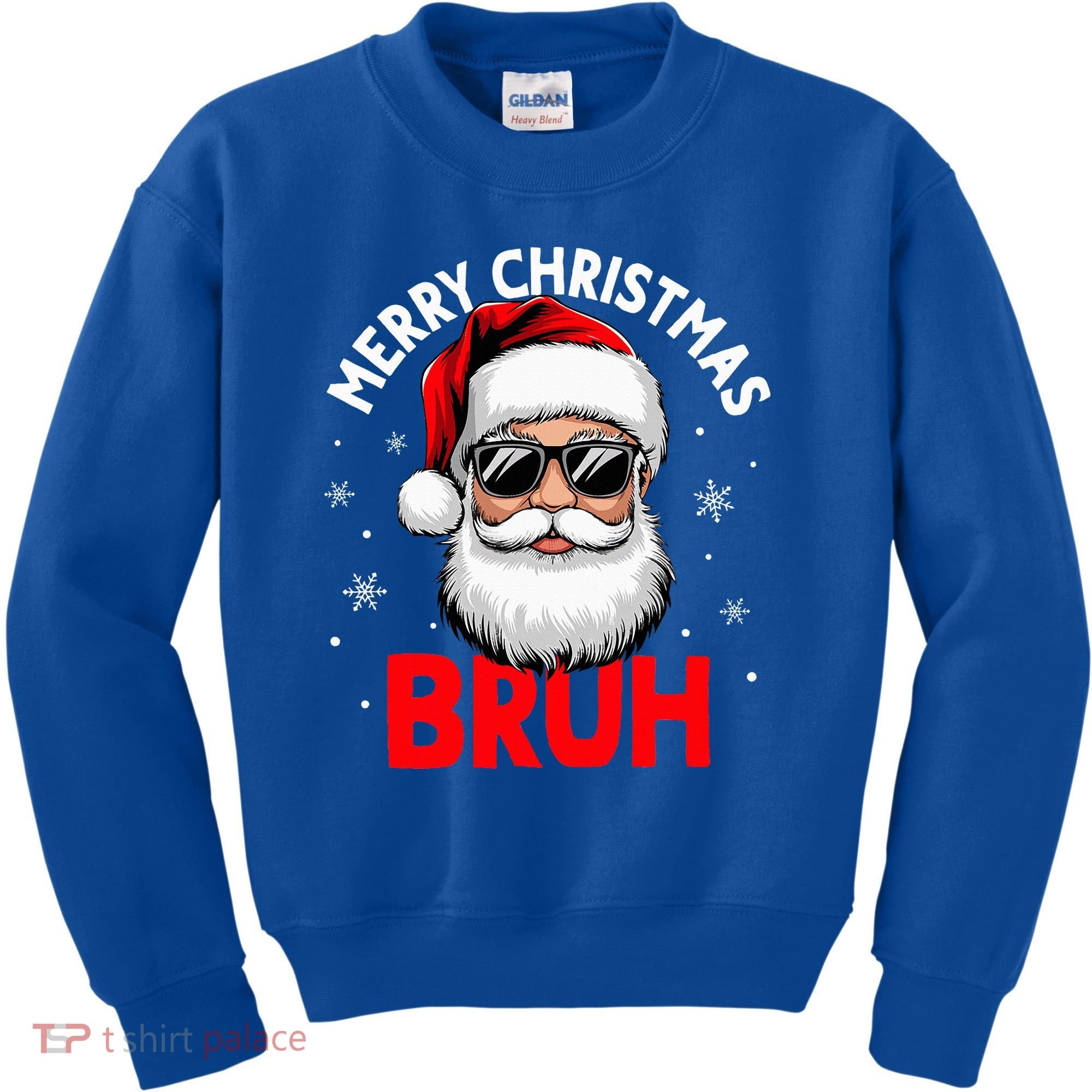 Merry Christmas Bruh Funny Santa Claus Kids Sweatshirt