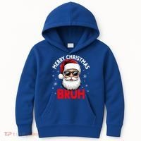 Merry Christmas Bruh Funny Santa Claus Kids Hoodie thumb 0