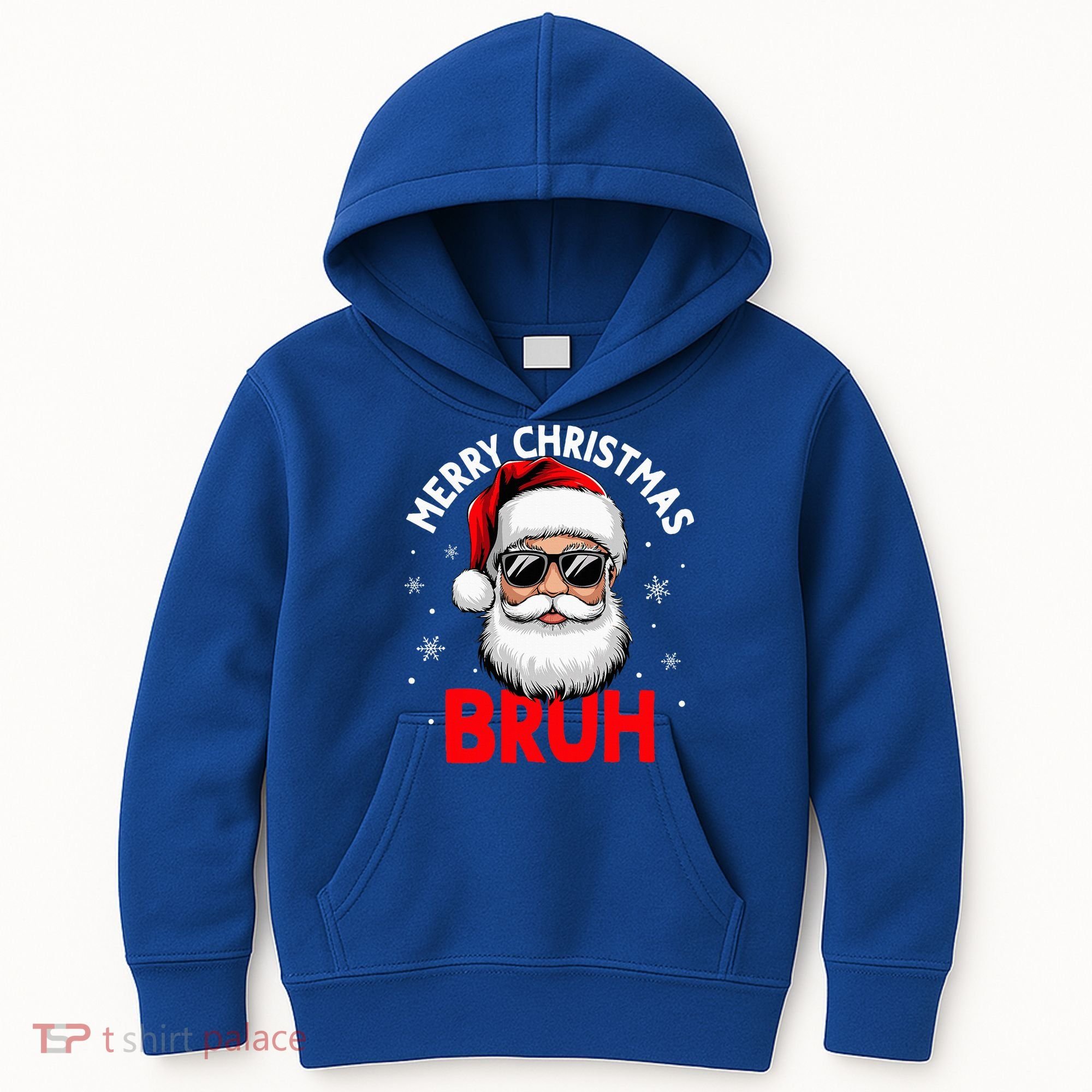 Merry Christmas Bruh Funny Santa Claus Kids Hoodie