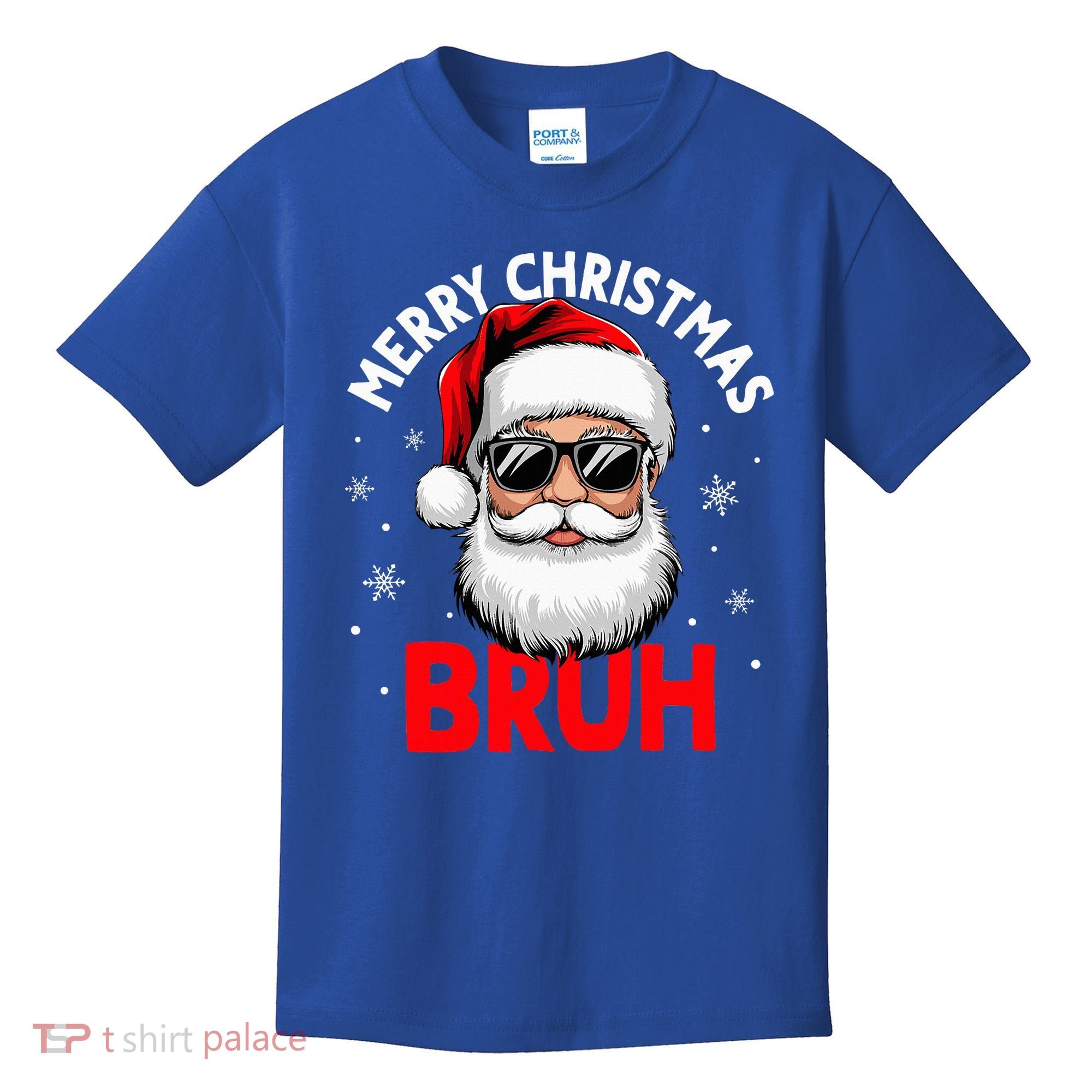 Merry Christmas Bruh Funny Santa Claus Kids T-Shirt