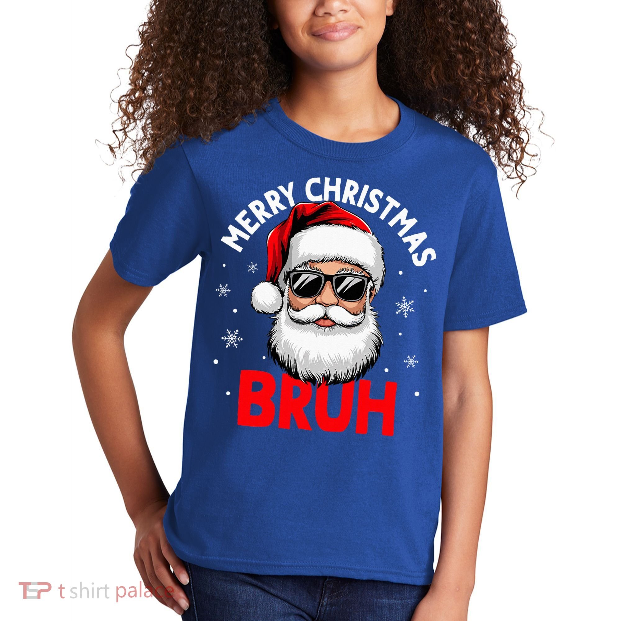 Merry Christmas Bruh Funny Santa Claus Kids T-Shirt