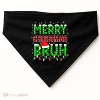 Merry Christmas Bruh Holiday Festive USA-Made Doggie Bandana thumb 0
