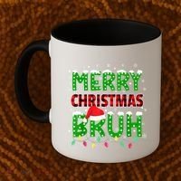 Merry Christmas Bruh Holiday Festive Coffee Mug thumb 2