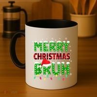 Merry Christmas Bruh Holiday Festive Coffee Mug thumb 4