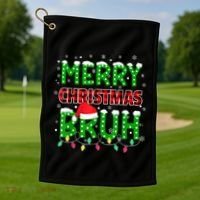 Merry Christmas Bruh Holiday Festive Golf Towel thumb 1