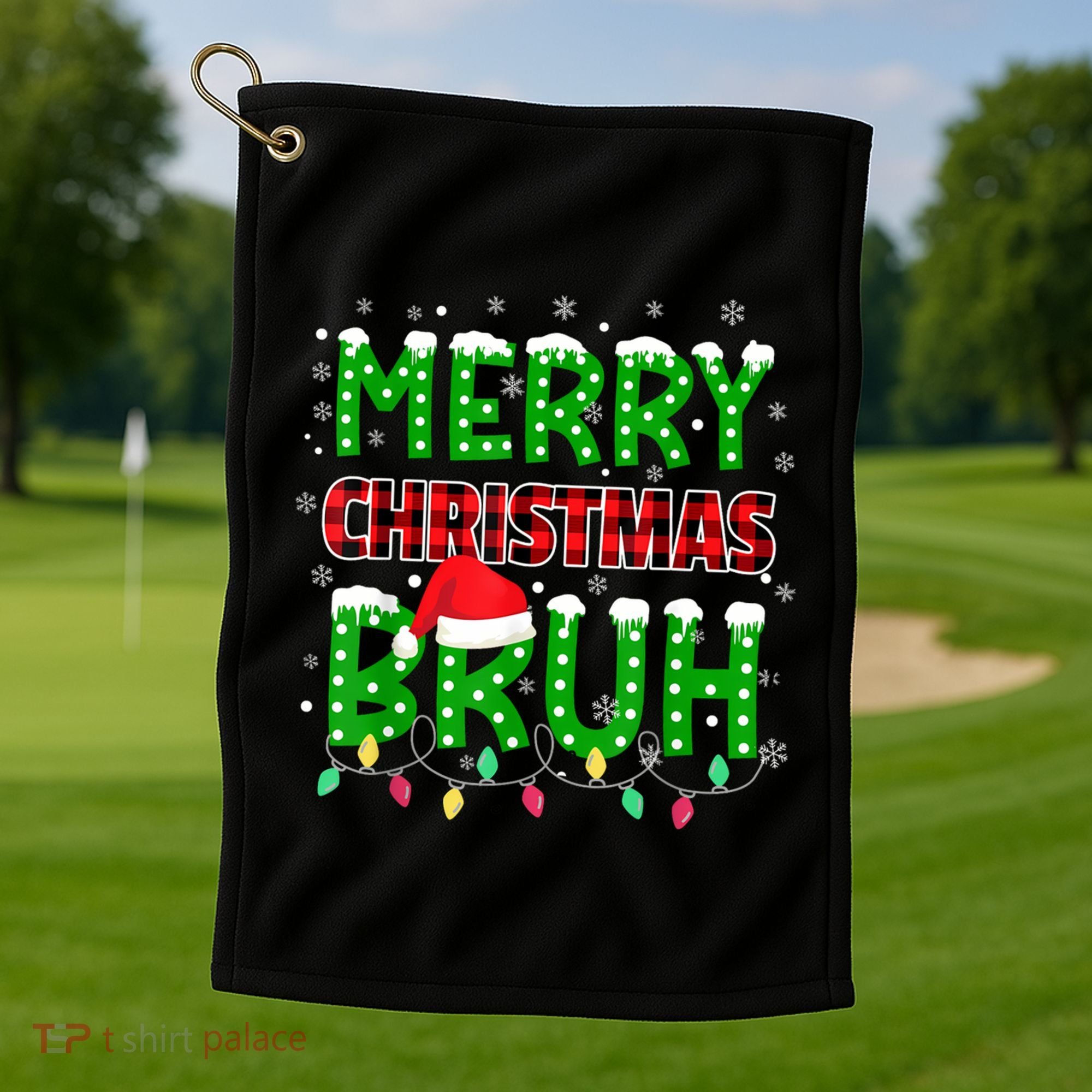 Merry Christmas Bruh Holiday Festive Golf Towel