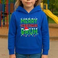 Merry Christmas Bruh Holiday Festive Kids Hoodie thumb 3