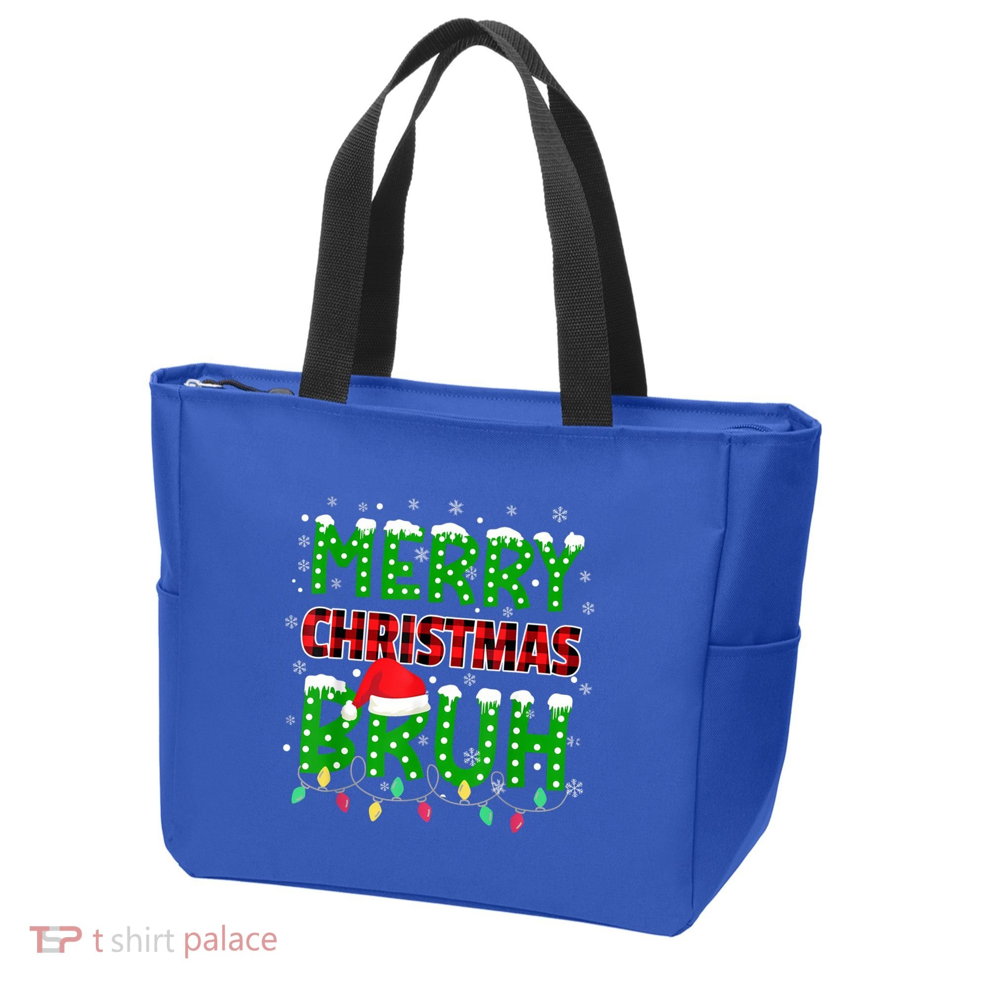 Merry Christmas Bruh Holiday Festive Tote Bag