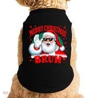 Merry Christmas Bruh Santa Claus Funny Doggie Tank thumb 0