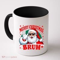 Merry Christmas Bruh Santa Claus Funny Coffee Mug thumb 0