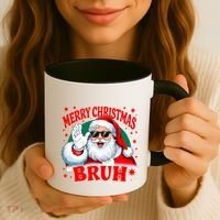 Merry Christmas Bruh Santa Claus Funny Coffee Mug thumb 3