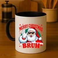 Merry Christmas Bruh Santa Claus Funny Coffee Mug thumb 4