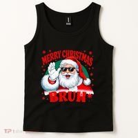 Merry Christmas Bruh Santa Claus Funny Tank Top thumb 2