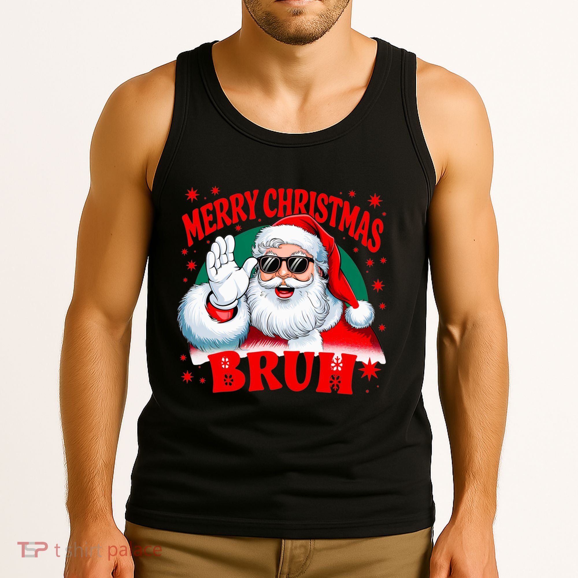 Merry Christmas Bruh Santa Claus Funny Tank Top