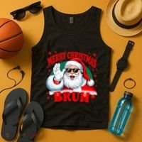 Merry Christmas Bruh Santa Claus Funny Tank Top thumb 4