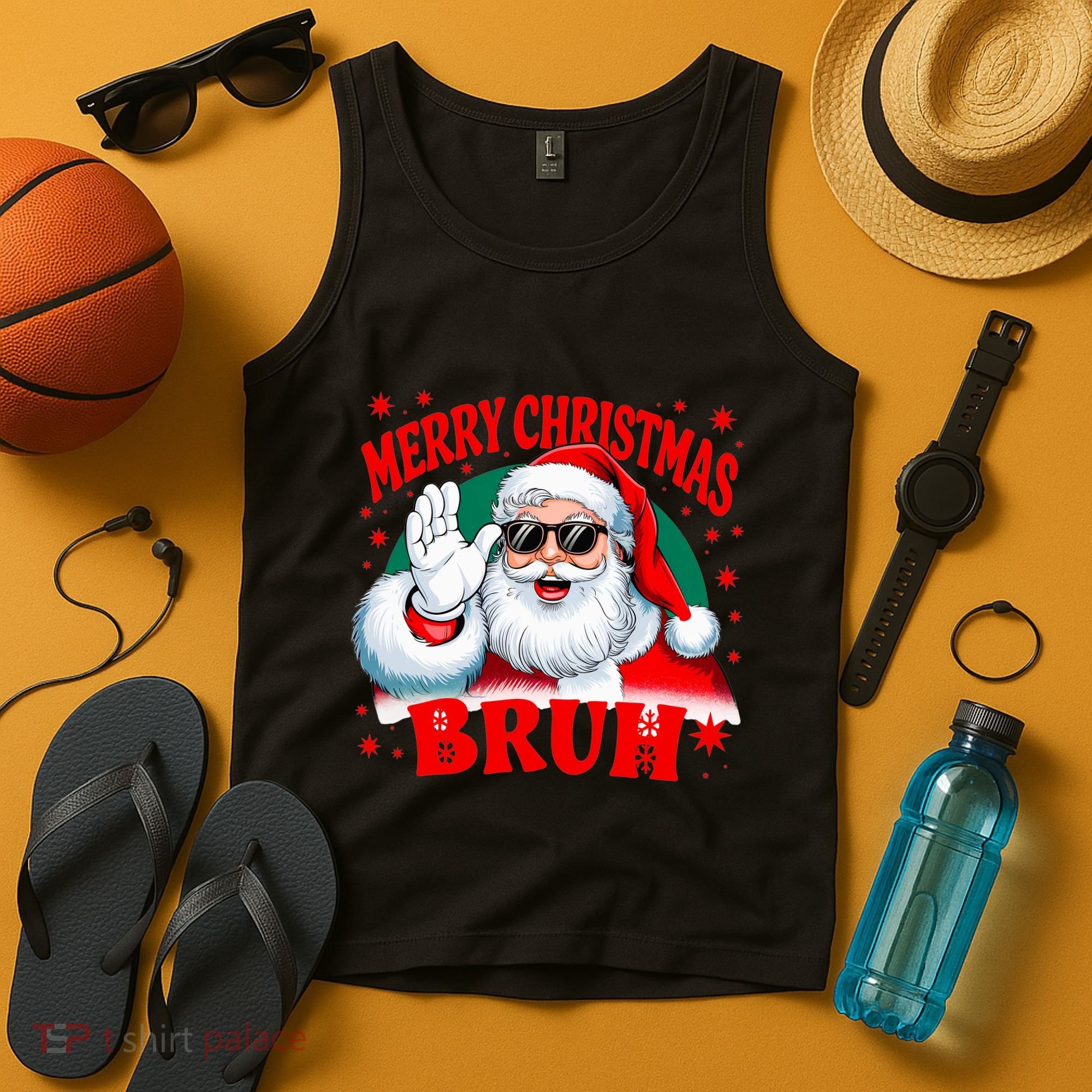 Merry Christmas Bruh Santa Claus Funny Tank Top