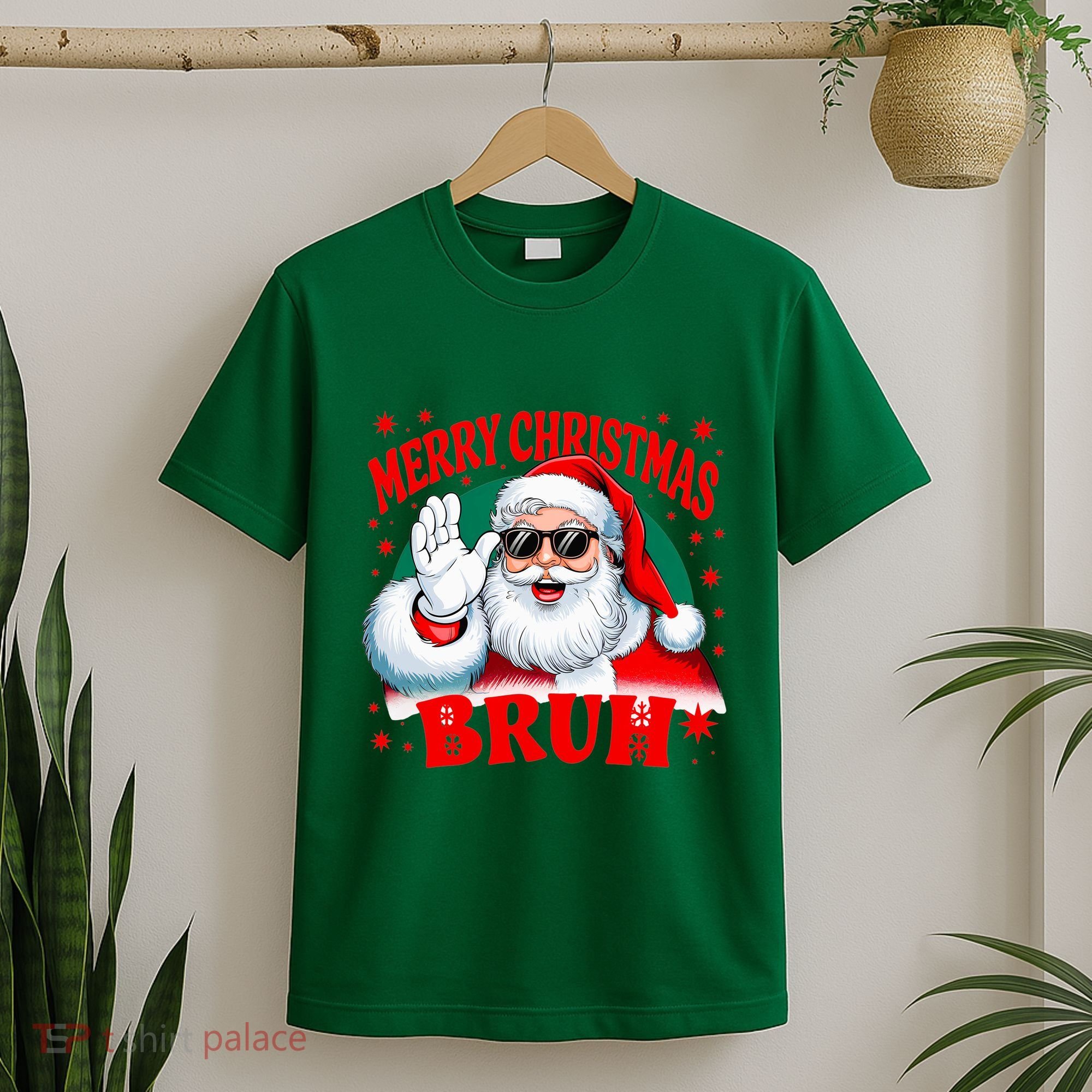 Merry Christmas Bruh Santa Claus Funny T-Shirt