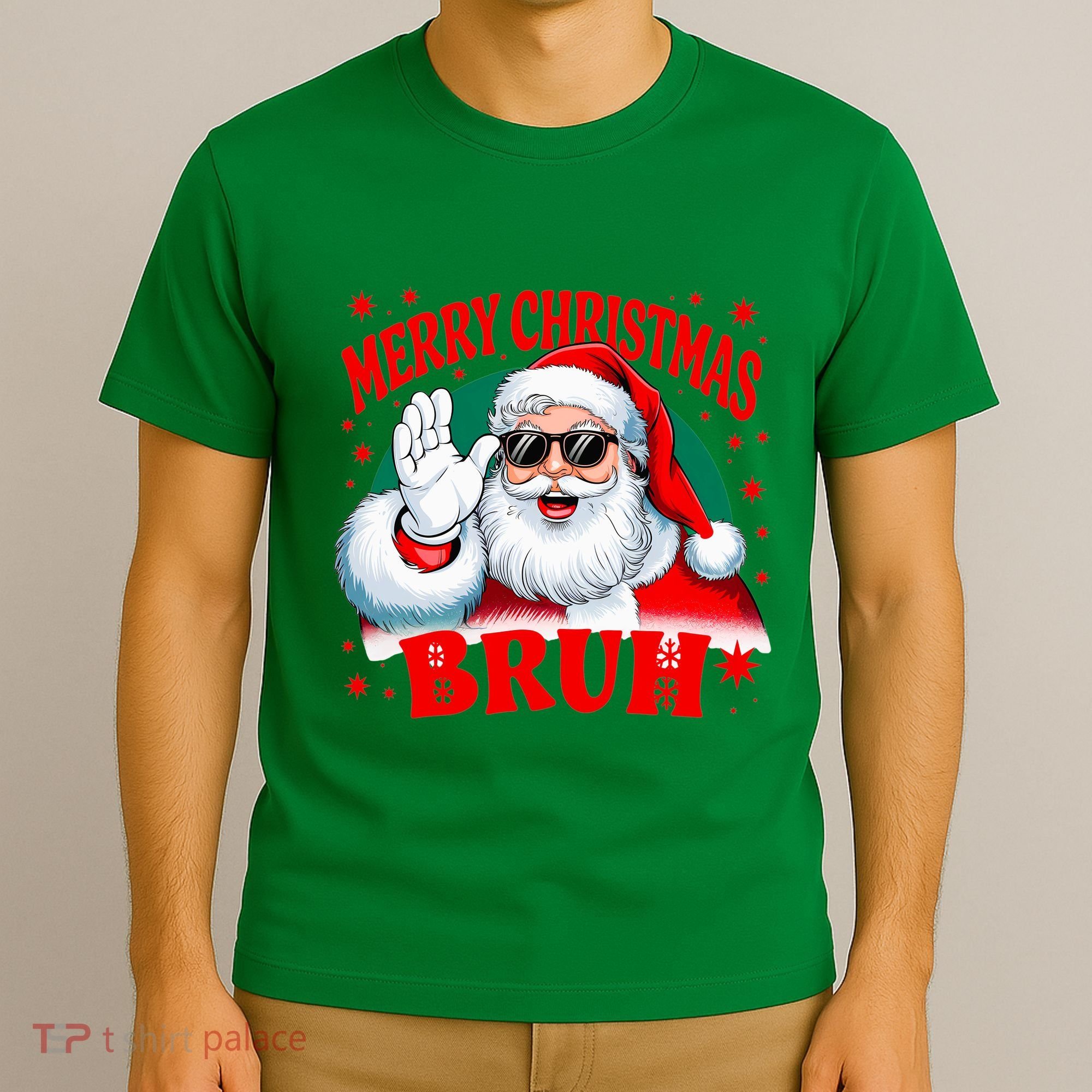 Merry Christmas Bruh Santa Claus Funny T-Shirt