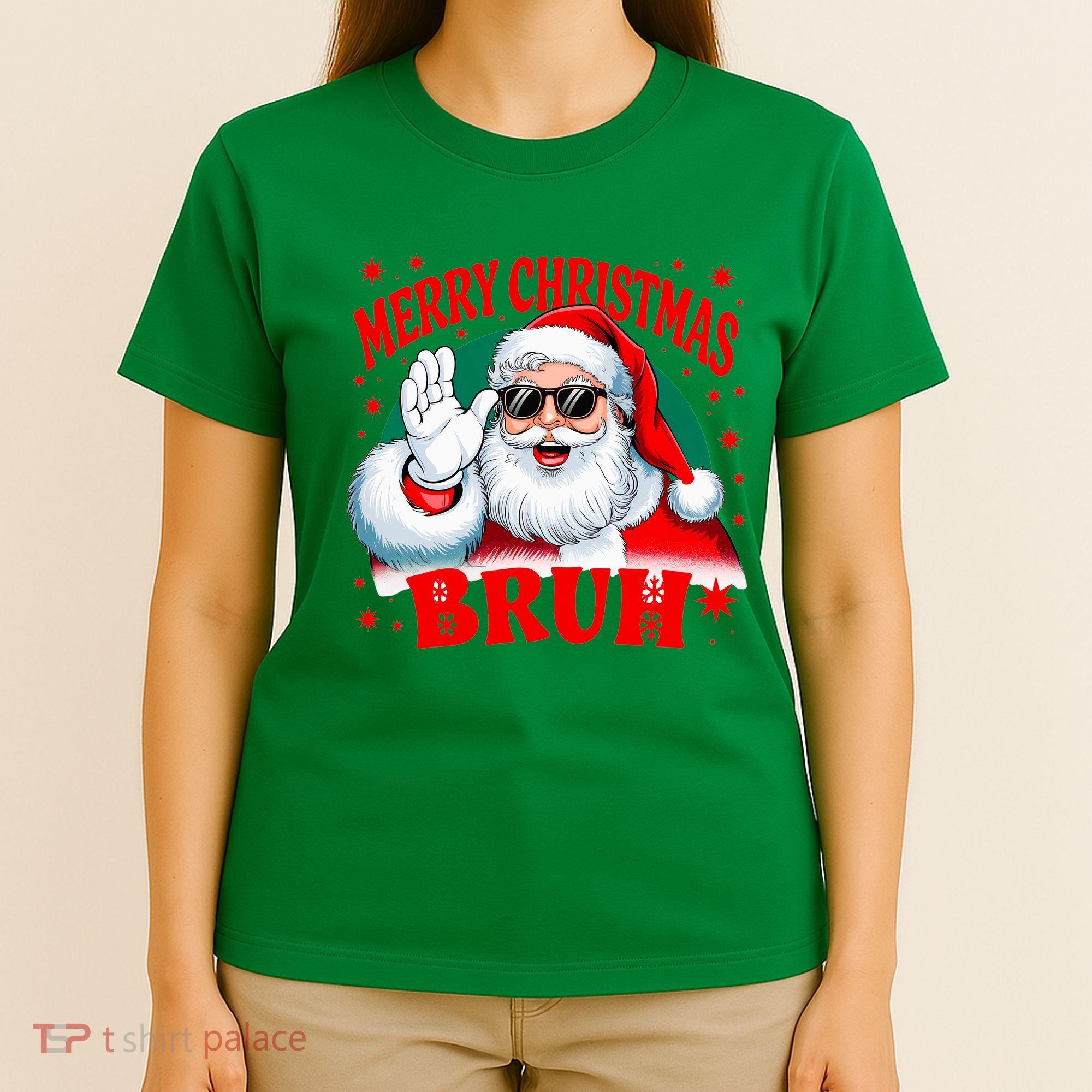Merry Christmas Bruh Santa Claus Funny T-Shirt