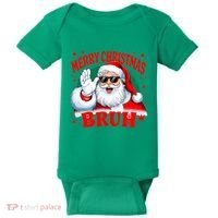 Merry Christmas Bruh Santa Claus Funny Baby Bodysuit thumb 0