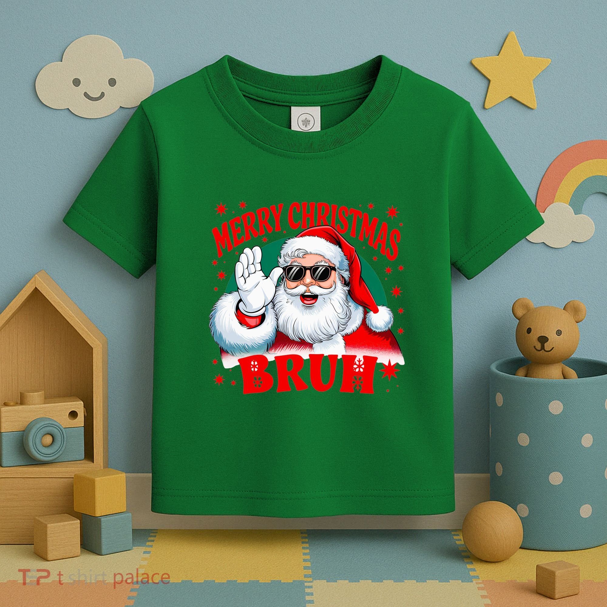 Merry Christmas Bruh Santa Claus Funny Toddler T-Shirt