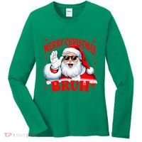 Merry Christmas Bruh Santa Claus Funny Women's Long Sleeve Shirt thumb 0