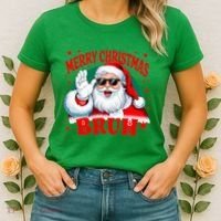 Merry Christmas Bruh Santa Claus Funny Women's T-Shirt thumb 2