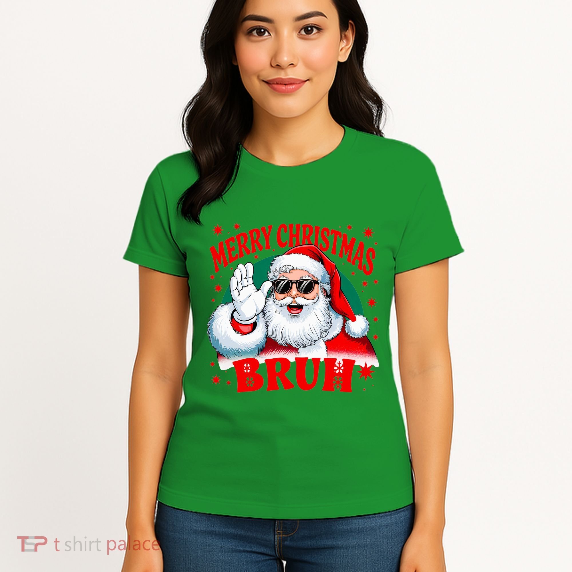 Merry Christmas Bruh Santa Claus Funny Women's T-Shirt