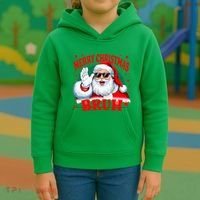 Merry Christmas Bruh Santa Claus Funny Kids Hoodie thumb 3