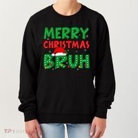 Merry Christmas Bruh Meme Funny Holiday Women's Sweatshirt thumb 0