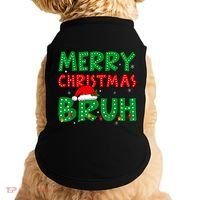 Merry Christmas Bruh Meme Funny Holiday Doggie Tank thumb 0