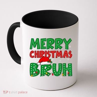 Merry Christmas Bruh Meme Funny Holiday Coffee Mug