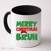 Merry Christmas Bruh Meme Funny Holiday Coffee Mug thumb 0