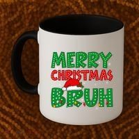 Merry Christmas Bruh Meme Funny Holiday Coffee Mug thumb 2