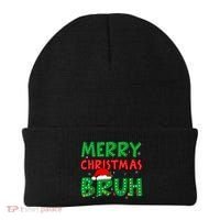 Merry Christmas Bruh Meme Funny Holiday Beanie thumb 0