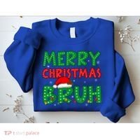 Merry Christmas Bruh Meme Funny Holiday Sweatshirt thumb 2