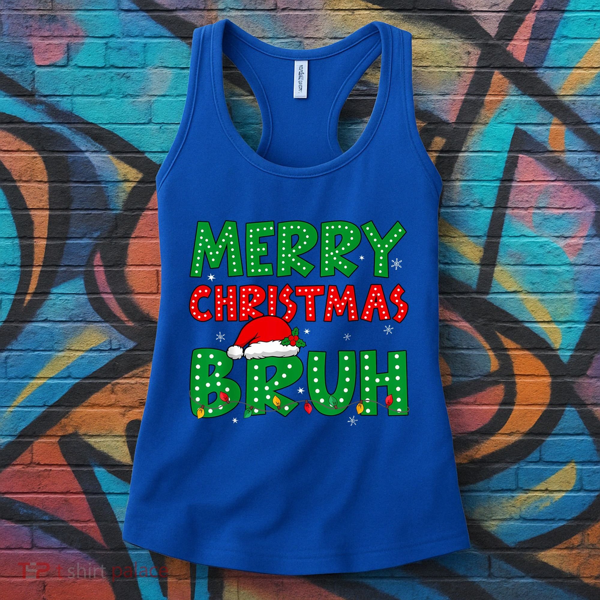 Merry Christmas Bruh Meme Funny Holiday Women's Tank Top