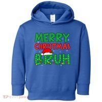 Merry Christmas Bruh Meme Funny Holiday Toddler Hoodie thumb 0