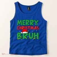 Merry Christmas Bruh Meme Funny Holiday Tank Top thumb 2