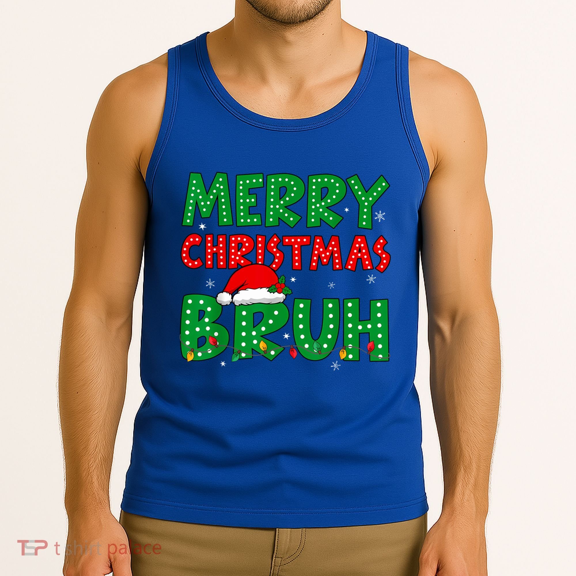 Merry Christmas Bruh Meme Funny Holiday Tank Top
