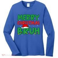 Merry Christmas Bruh Meme Funny Holiday Women's Long Sleeve Shirt thumb 0