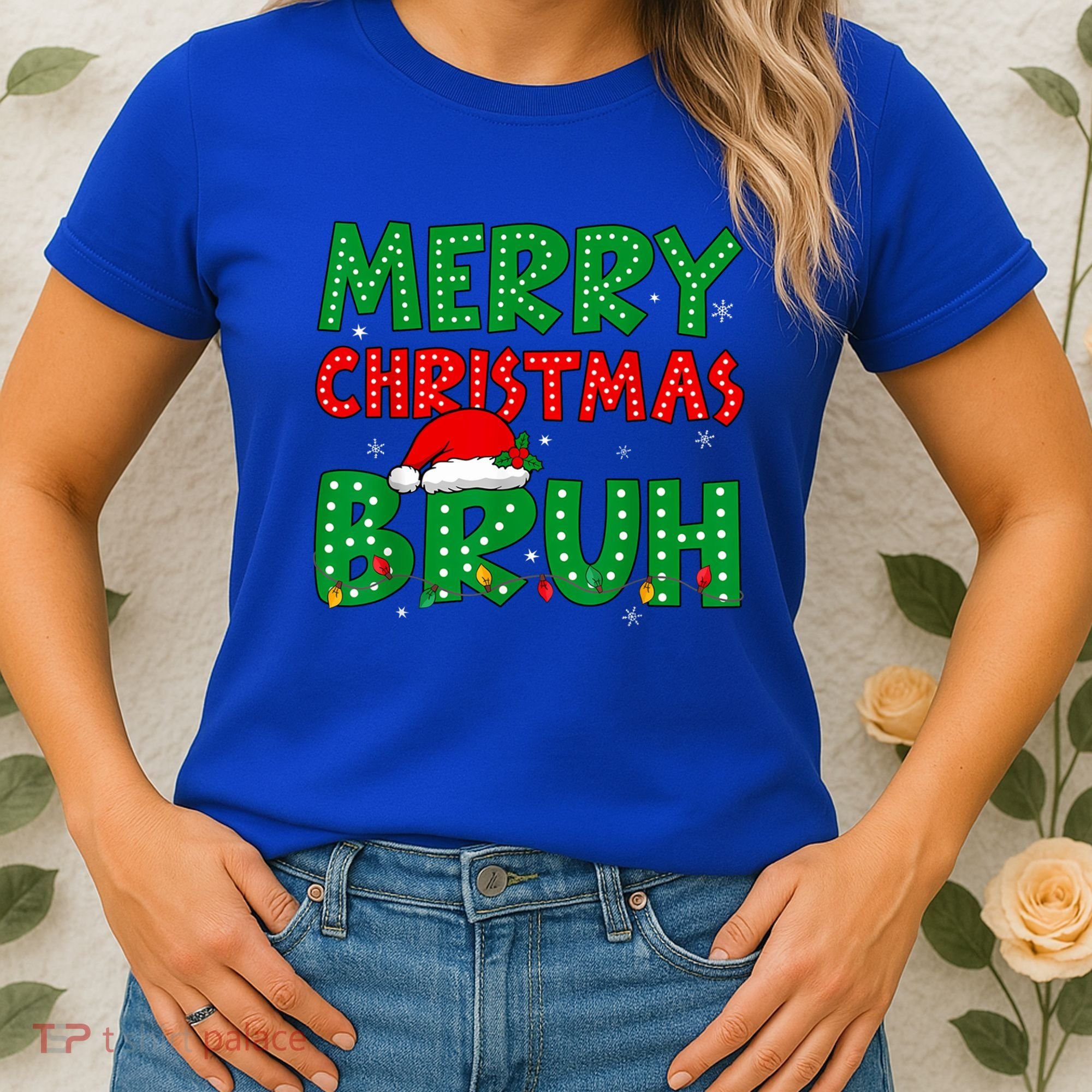 Merry Christmas Bruh Meme Funny Holiday Women's T-Shirt