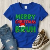 Merry Christmas Bruh Meme Funny Holiday Women's T-Shirt thumb 3