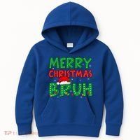 Merry Christmas Bruh Meme Funny Holiday Kids Hoodie thumb 0