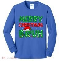 Merry Christmas Bruh Meme Funny Holiday Kids Long Sleeve Shirt thumb 0